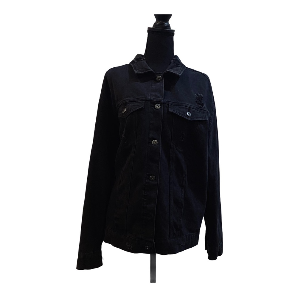 Women’s Black Jean Jacket. Gently Worn. Size L. OFFERS WELCOME‼️‼️ - Picture 2 of 4